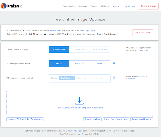 kraken.io- image optimizer