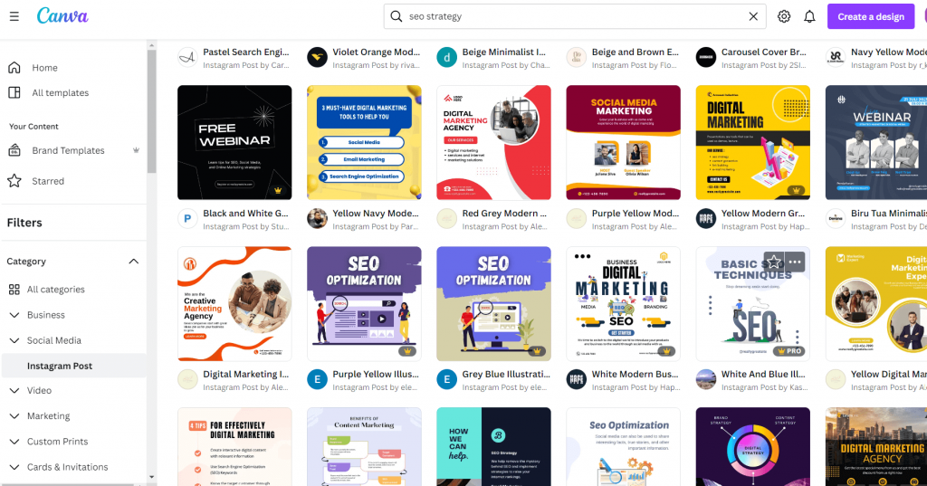 SEO strategy: use canva for content posts