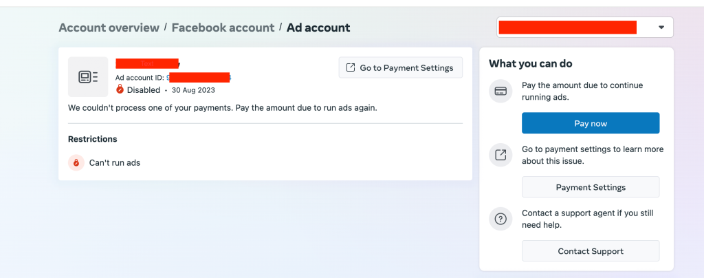 Ad account Billing issues